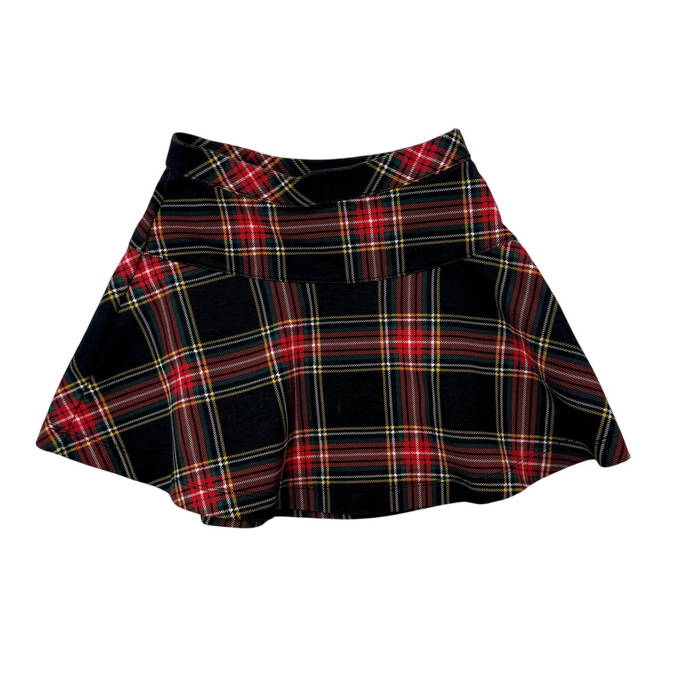 Crewcuts Kids Black Red Plaid Tartan Skater Skirt Size‎ 4-5 Holiday Preppy